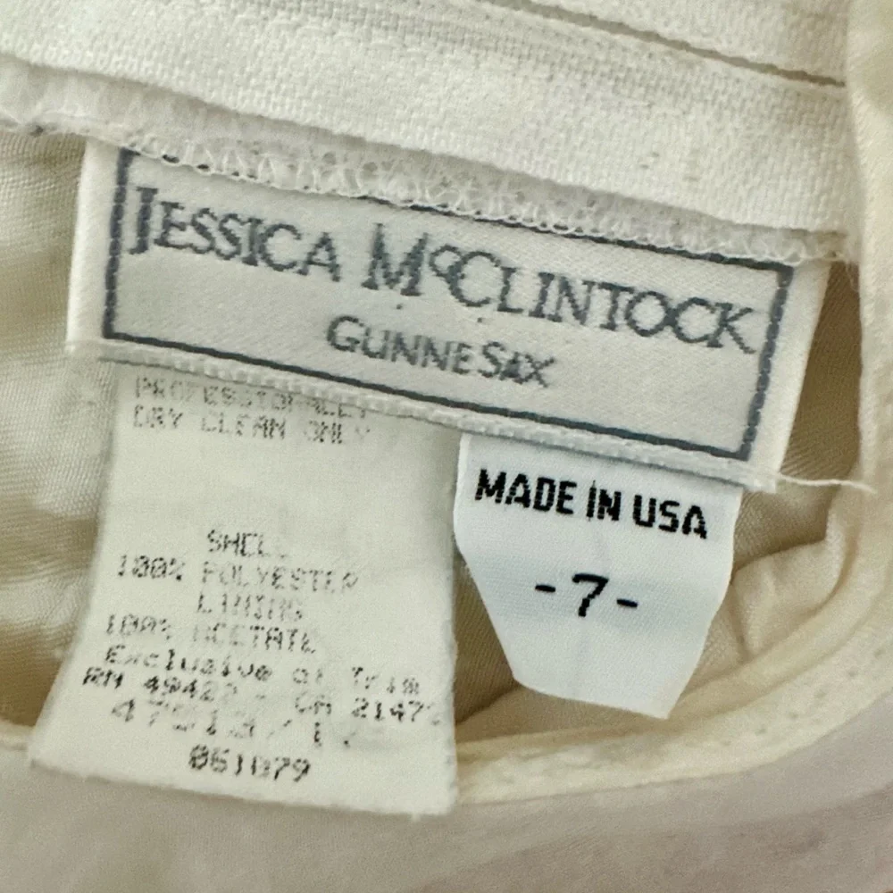 VINTAGE Gunne Sax Jessica McClintock Girls Lace Dress Size 7 Back Zip Lined